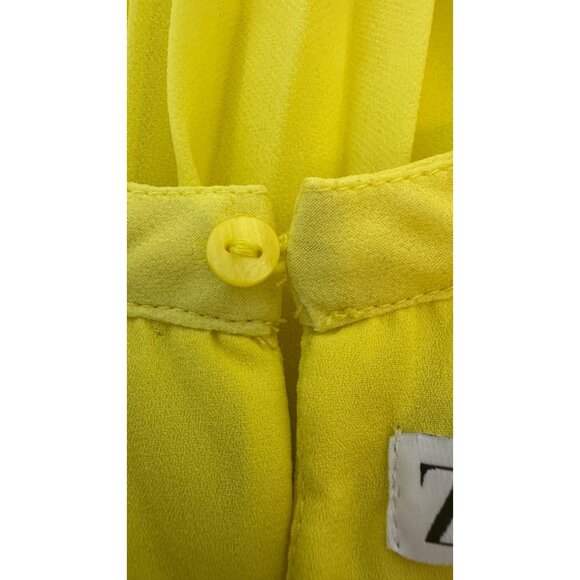 2/$30 ZARA Medium Yellow Pleated Sleeveless Dress Medium - Picture 10 of 15